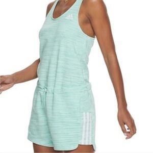 ADIDAS Sport 2 Street Terry Romper Shorts Mint Green Size Small